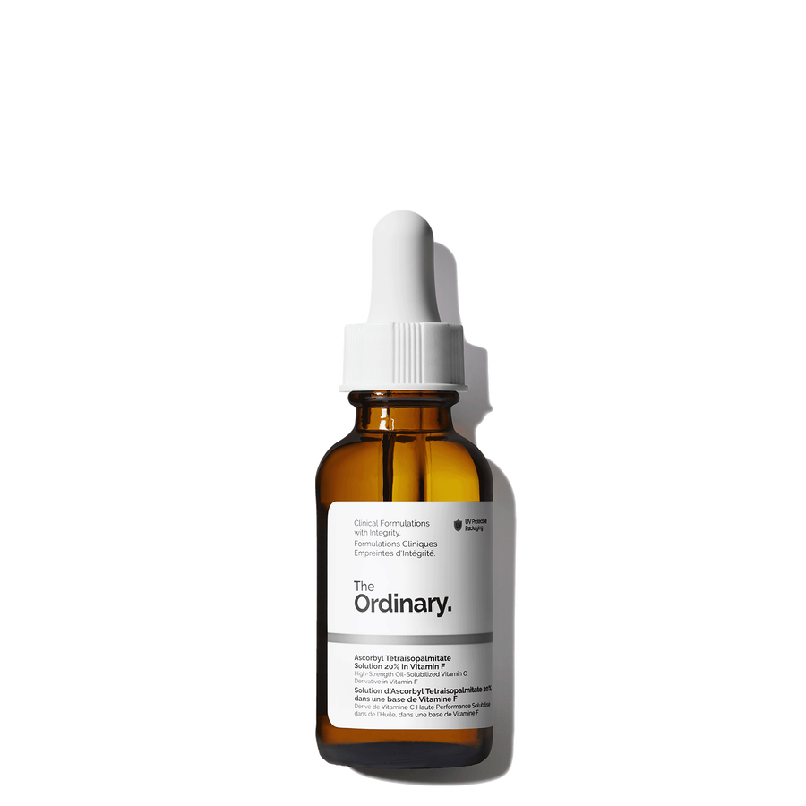 Ascorbyl Tetraisopalmitate Solution 20% in Vitamin F vitamin C serum for brightening, uneven skin tone, and anti-aging